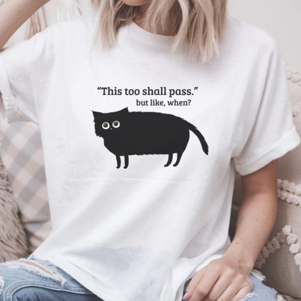 Funny Cat Shirt Mental Health T-shirt